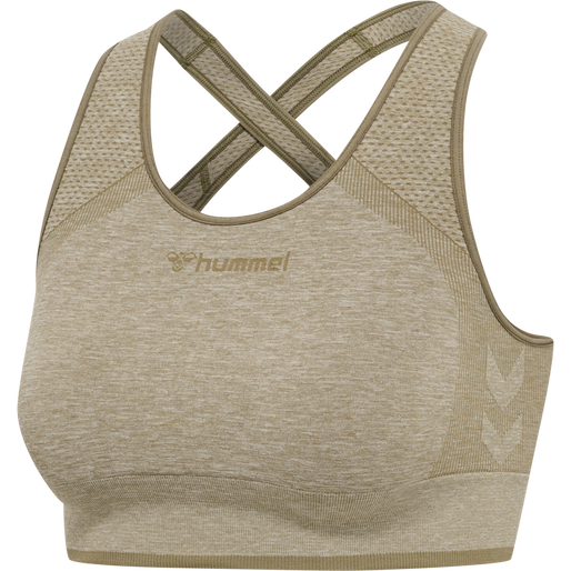 hmlMT UNA SEAMLESS SPORTS TOP, VETIVER MELANGE, packshot