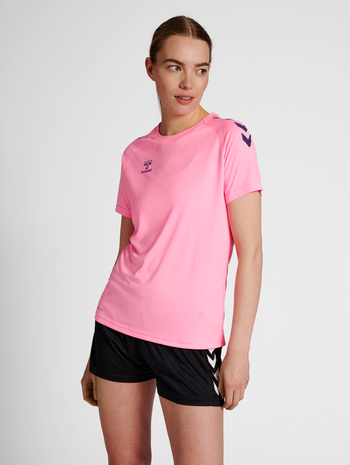 hmlCORE XK CORE POLY T-SHIRT S/S WOMAN, COTTON CANDY, model