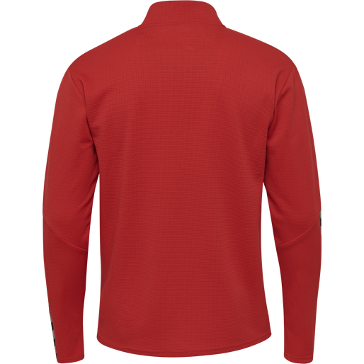 hmlAUTHENTIC HALF ZIP SWEATSHIRT, TRUE RED, packshot