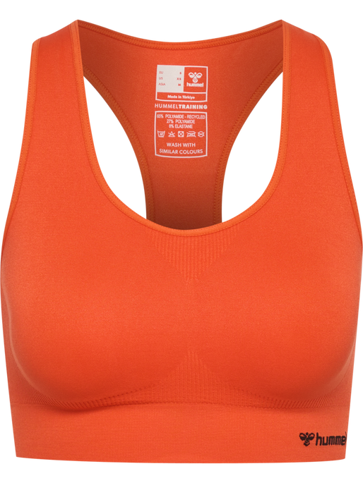 hmlTIF SEAMLESS SPORTS TOP, TANGERINE TANGO, packshot