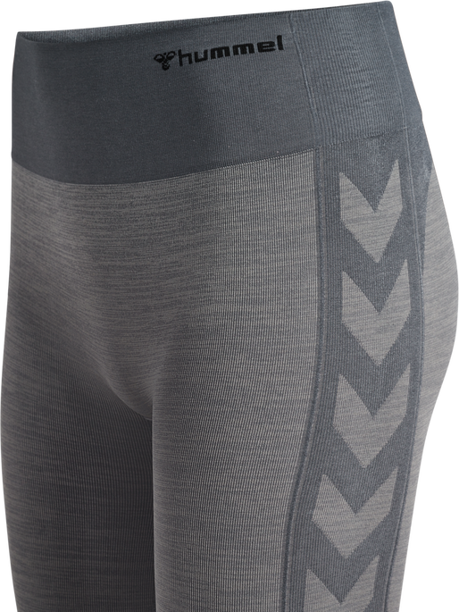 hmlMT SHINE SEAMLESS MW TIGHTS, QUIET SHADE/SHARKSKIN MELANGE, packshot