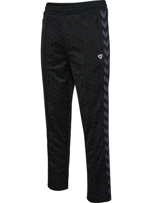 hmlARCHIVE REGULAR POLY PANTS AOP, BLACK/EBONY hmlARCHIVE REGULAR POLY PANTS AOP, BLACK/EBONY, packshot