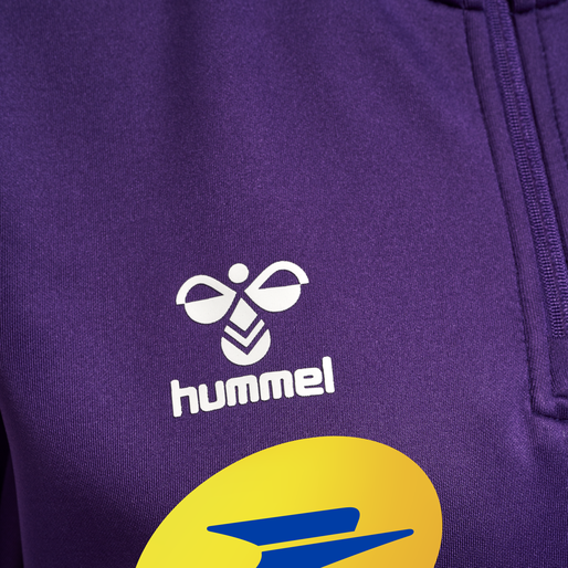 FFHB HALF ZIP PL SWEAT WOMAN, ACAI/WHITE, packshot