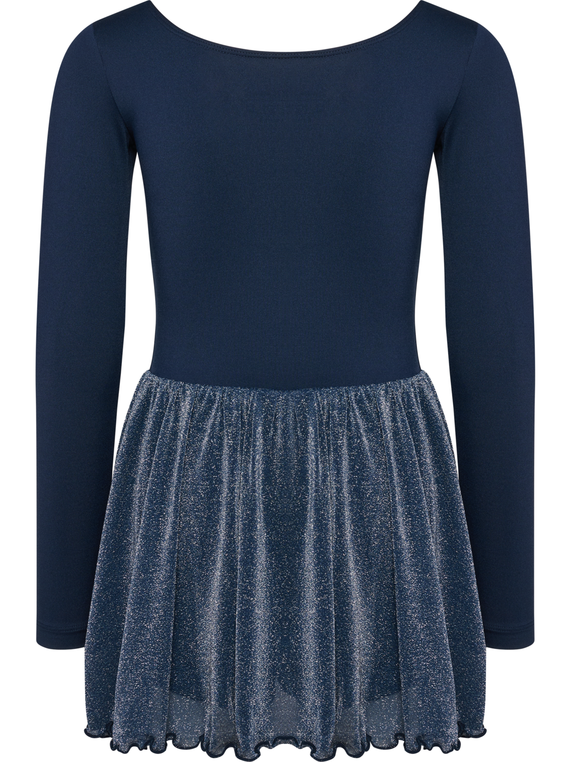 hmlJR GLITTER TIGHTS GYMSUIT L/S, DRESS BLUES, packshot