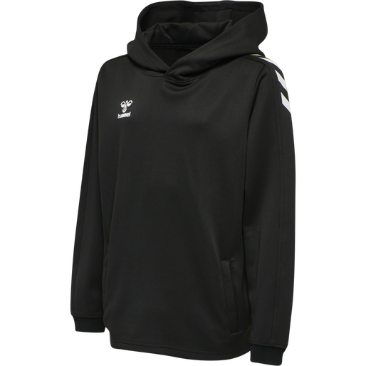 hmlCORE XK POLY KIDS SWEAT HOODIE, BLACK/BLACK, packshot