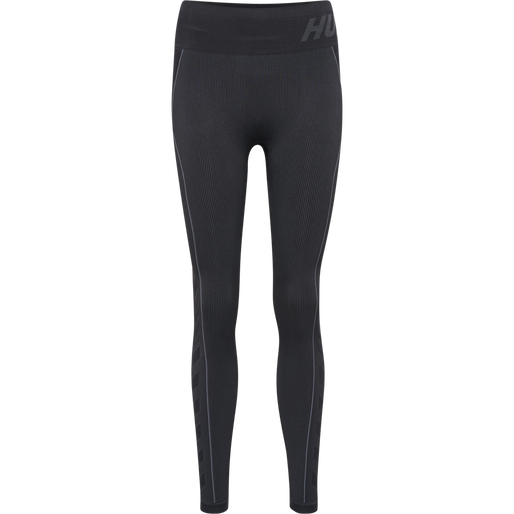 hmlTE CHRISTEL SEAMLESS MW TIGHTS, BLACK/ASPHALT MELANGE, packshot