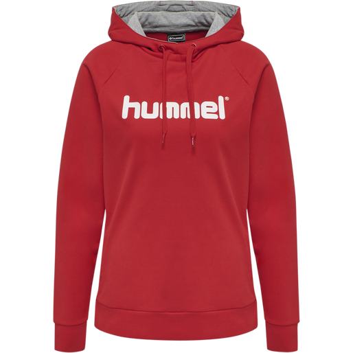 HMLGO COTTON LOGO HOODIE WOMAN, TRUE RED, packshot