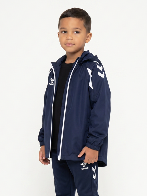 hmlCORE 2.0 ALL-WEATHER JACKET KIDS, MARINE/WHITE, model