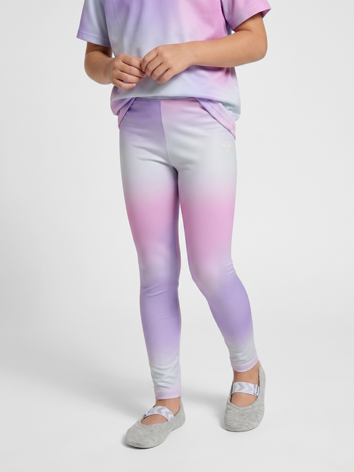 hmlJR GRADIENT GYM TIGHTS, PASTEL LAVENDER, model