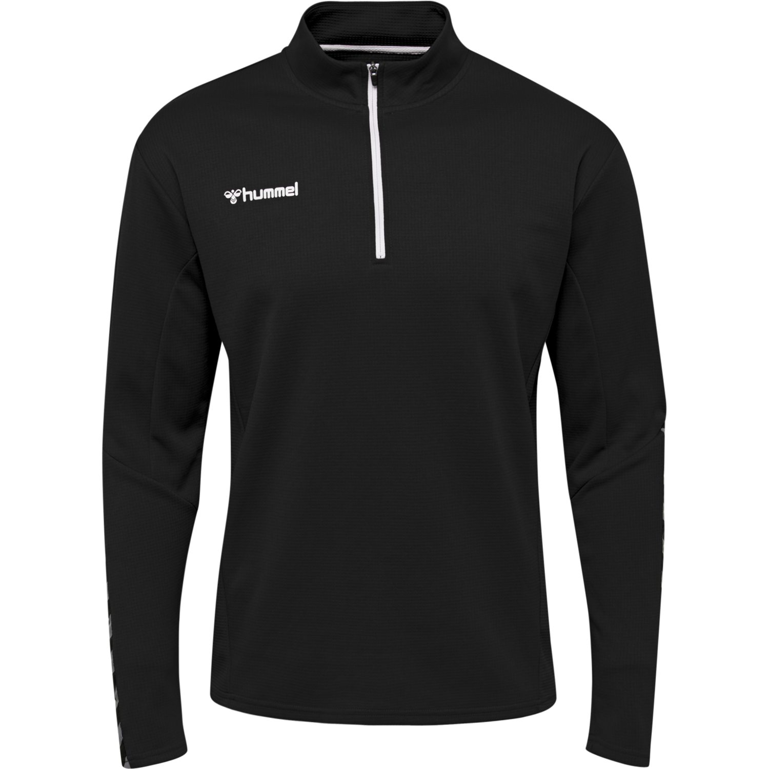 hmlAUTHENTIC HALF ZIP SWEATSHIRT, BLACK/WHITE, packshot