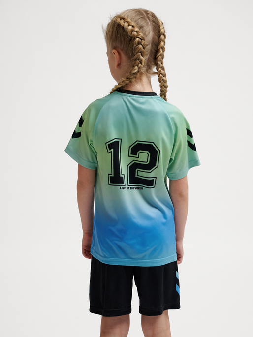 hmlSHIMMER T-SHIRT S/S, LICHEN BLUE, model