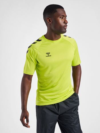 hmlCORE XK CORE POLY T-SHIRT S/S, LIME POPSICLE, model