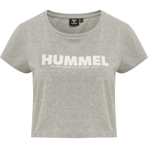 hmlLEGACY WOMAN CROPPED T-SHIRT, GREY MELANGE, packshot