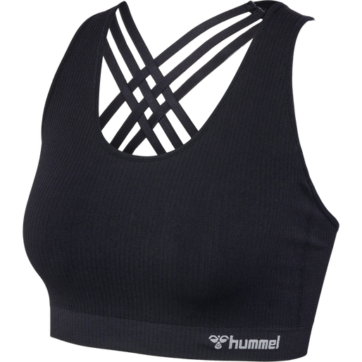 hmlMT REST SEAMLESS RIB SPORTS TOP, BLACK, packshot