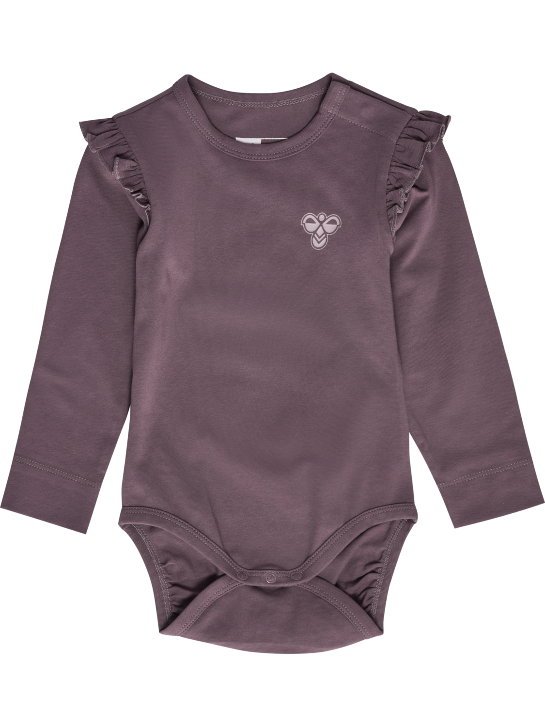 hmlMINI FRILL BODY L/S, BLACK PLUM, packshot