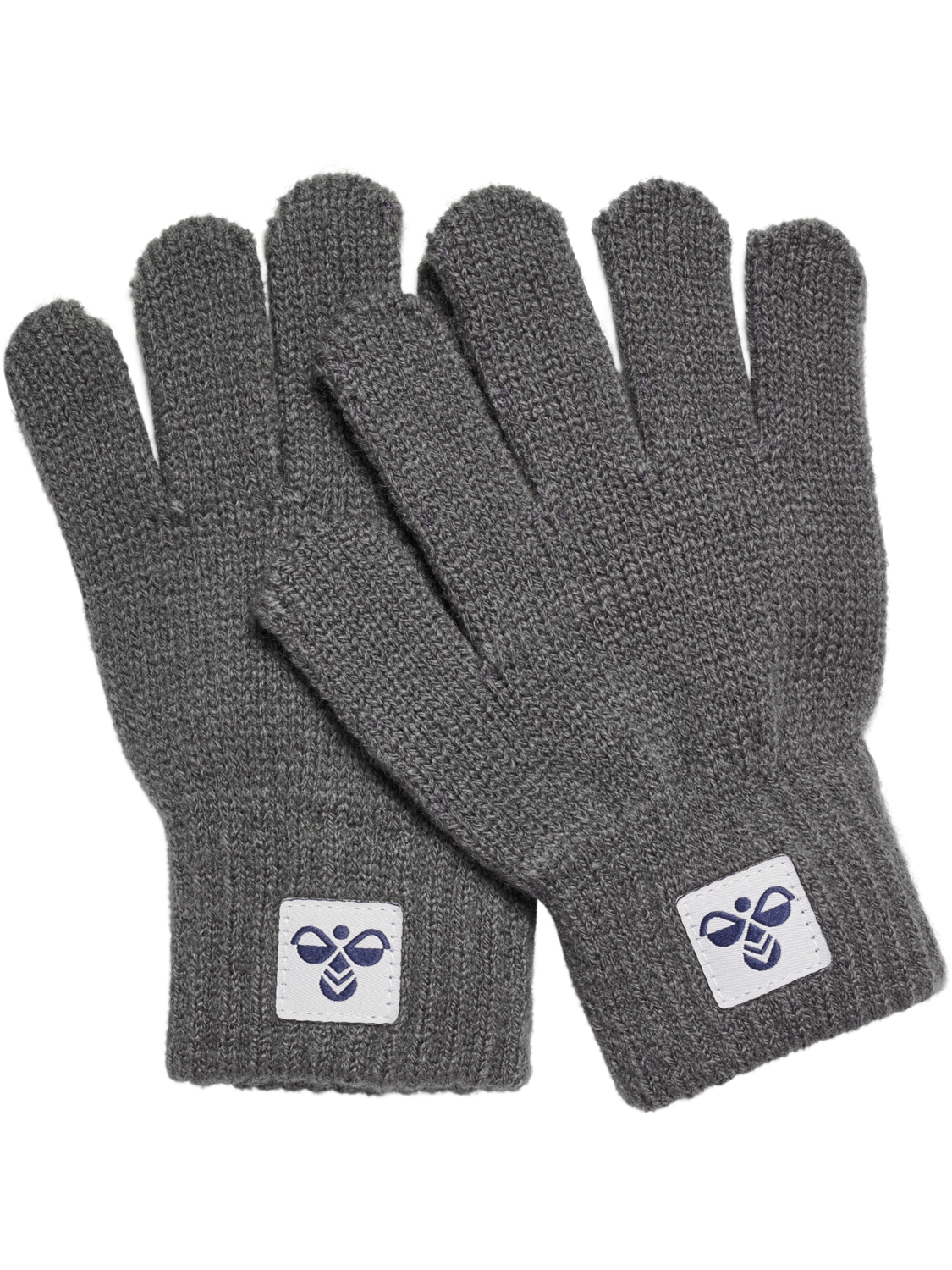 hmlJR KNIT GLOVES 2-PACK, DARK GULL GRAY, packshot
