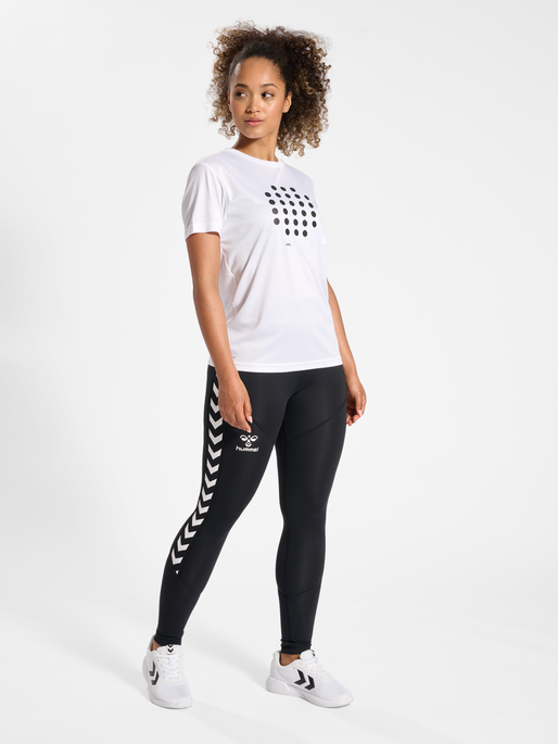 hmlCOURT T-SHIRT S/S WOMAN, WHITE, model