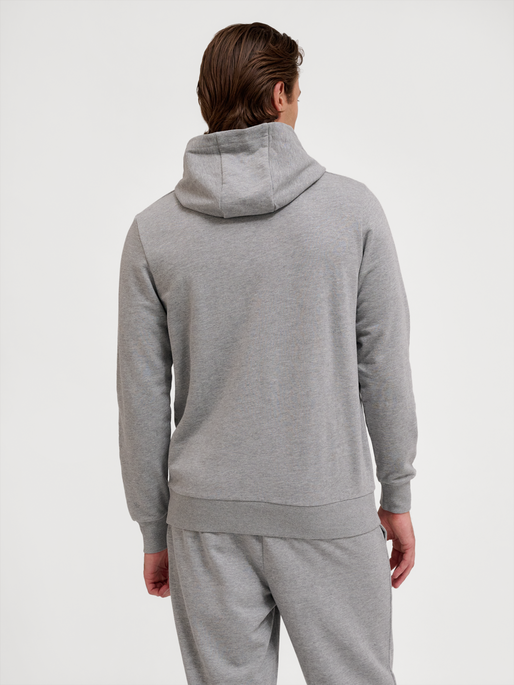 hmlPULSE SWEAT HOODIE, GREY MELANGE, model