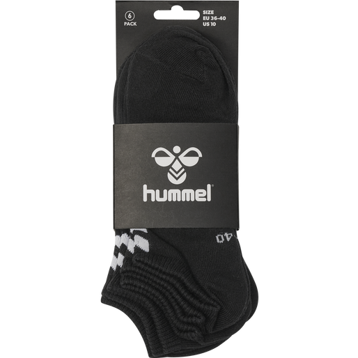 hmlCHEVRON 6-PACK ANKLE SOCKS, BLACK/BLACK hmlCHEVRON 6-PACK ANKLE SOCKS, BLACK/BLACK, packshot