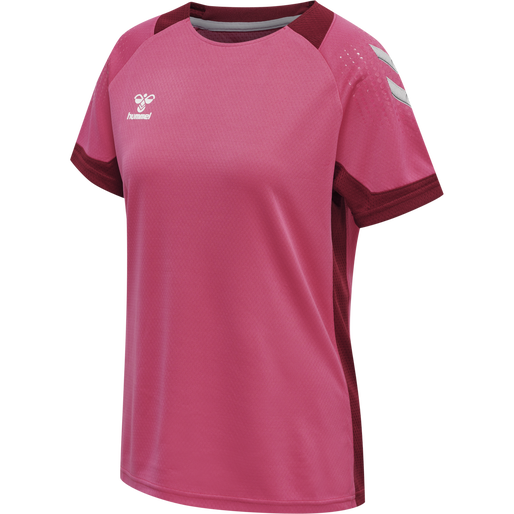 hmlLEAD WOMENS S/S POLY JERSEY, RASPBERRY SORBET, packshot