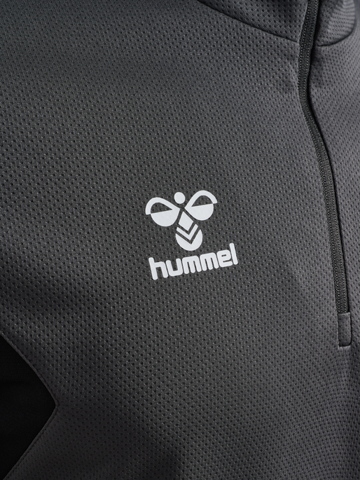 hmlAUTHENTIC HALF ZIP SWEAT, ASPHALT, packshot