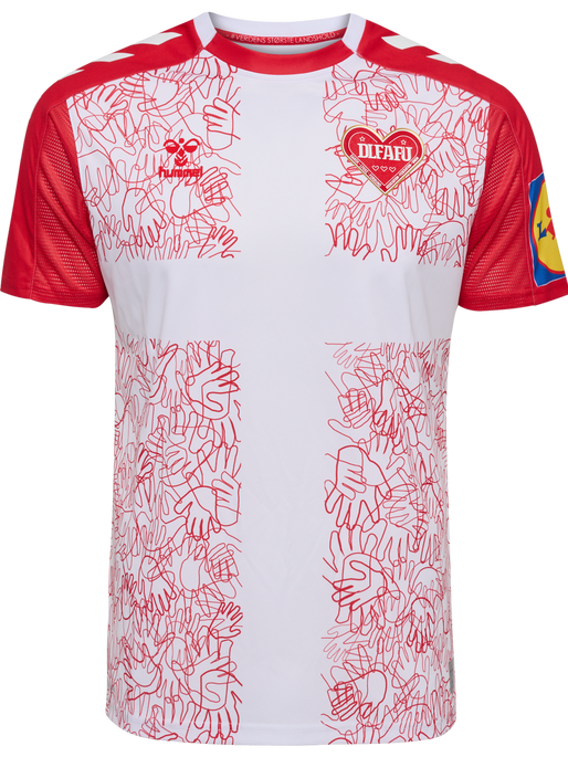LYKKELIGA 23/24 DK JERSEY S/S KIDS, WHITE LYKKELIGA 23/24 DK JERSEY S/S KIDS, WHITE, packshot