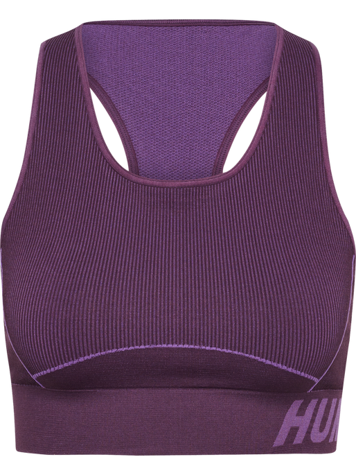 hmlTE CHRISTEL SEAMLESS SPORTS TOP, PLUM PERFECT/BELLFLOWER MELAN hmlTE CHRISTEL SEAMLESS SPORTS TOP, PLUM PERFECT/BELLFLOWER MELAN, packshot