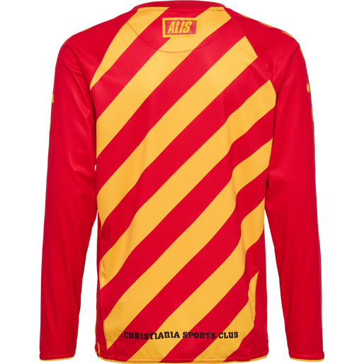hmlCSC 19/20 KIDS HOME JERSEY LS, TRUE RED/SPORTS YELLOW W/SPONS hmlCSC 19/20 KIDS HOME JERSEY LS, TRUE RED/SPORTS YELLOW W/SPONS, packshot