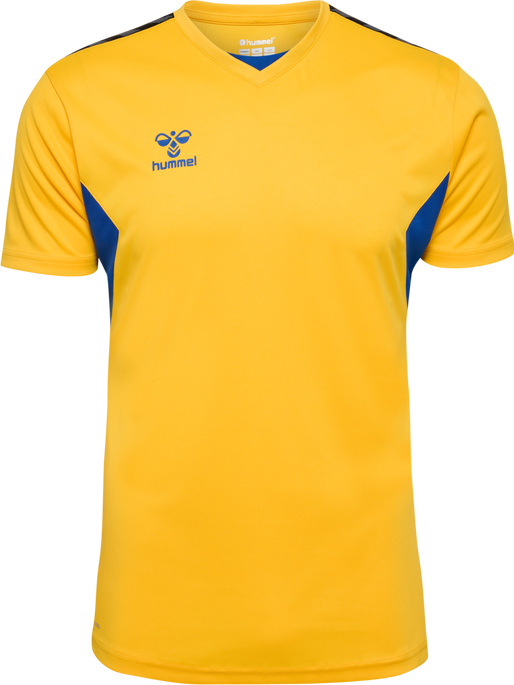 hmlAUTHENTIC PL JERSEY S/S, SPORTS YELLOW/TRUE BLUE, packshot