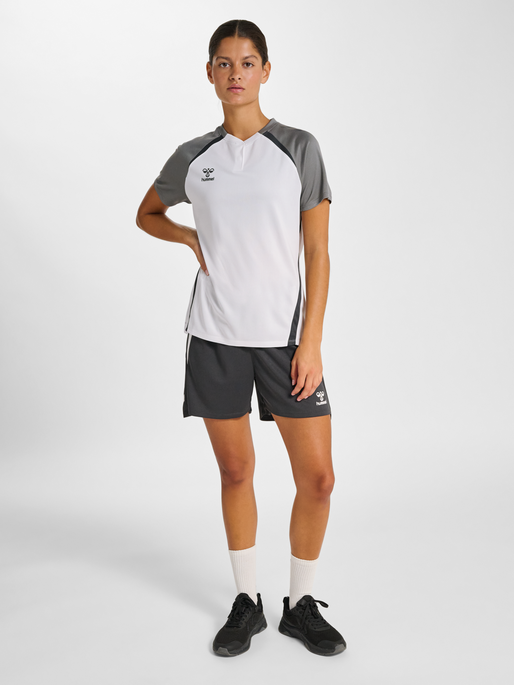 hmlLEAD 2.0 POLO WOMAN, WHITE/STEEL GRAY, model