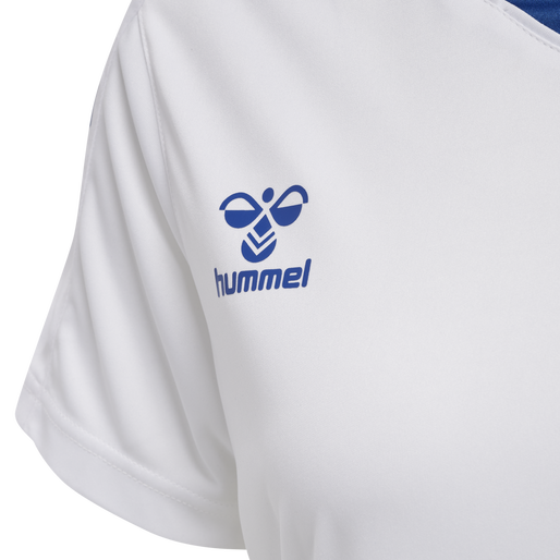 hmlCORE XK POLY JERSEY S/S WOMAN, WHITE/TRUE BLUE, packshot