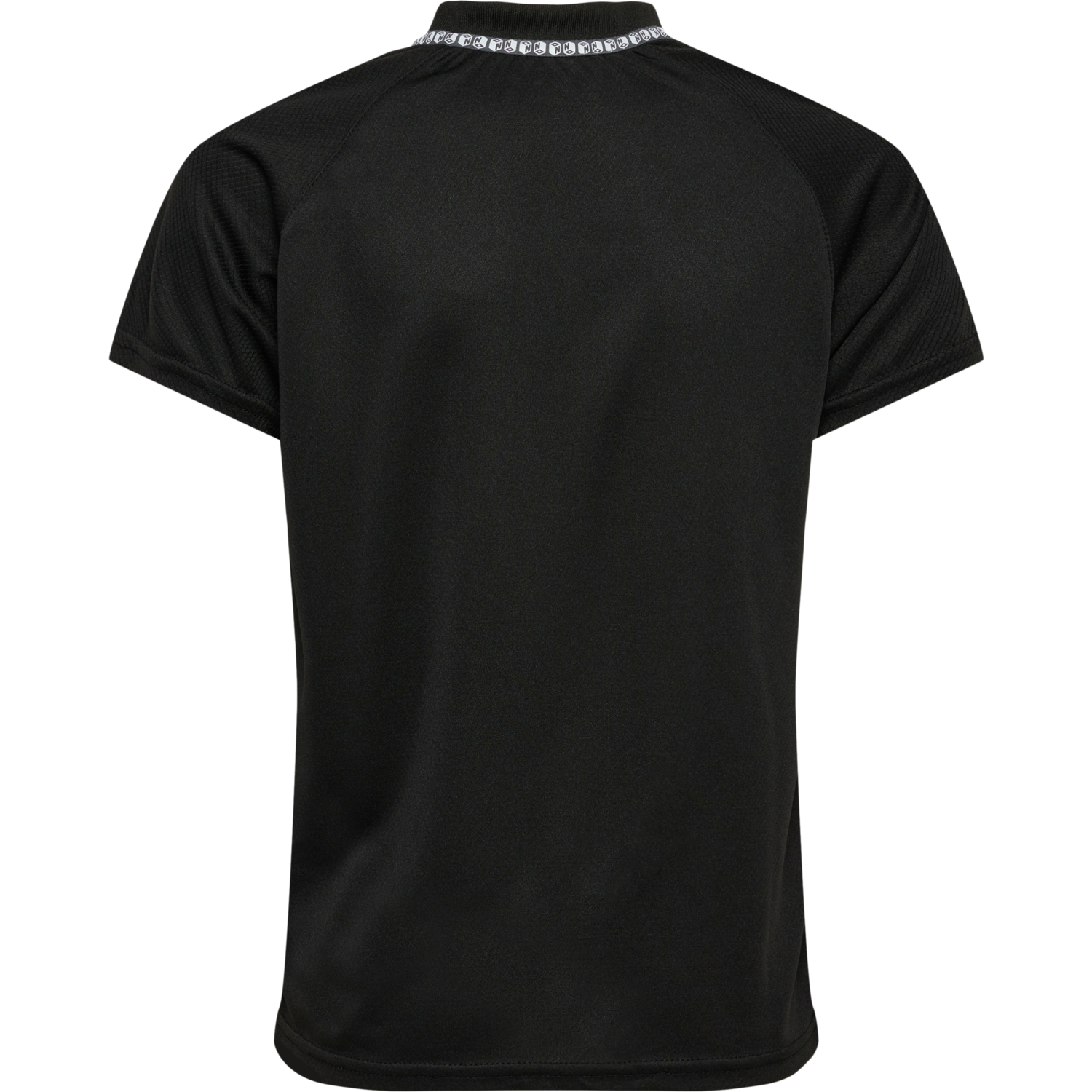 hmlONGRID POLY JERSEY S/S KIDS, JET BLACK/FORGED IRON, packshot