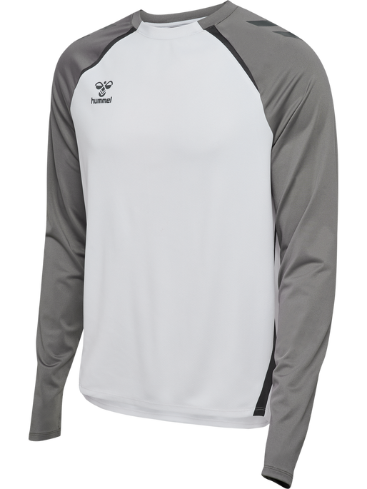 hmlLEAD 2.0 CREW SWEAT, WHITE/STEEL GRAY hmlLEAD 2.0 CREW SWEAT, WHITE/STEEL GRAY, packshot