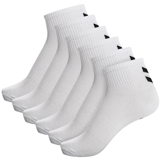 hmlCHEVRON 6-PACK  MID CUT SOCKS, WHITE/WHITE hmlCHEVRON 6-PACK  MID CUT SOCKS, WHITE/WHITE, packshot