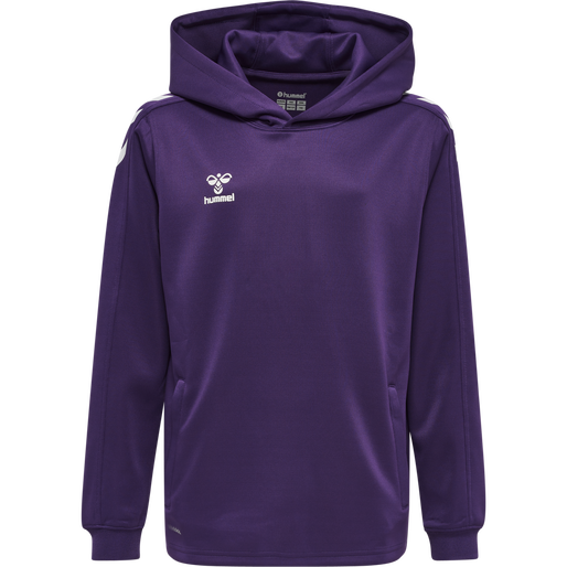 hmlCORE XK POLY KIDS SWEAT HOODIE, ACAI/WHITE, packshot