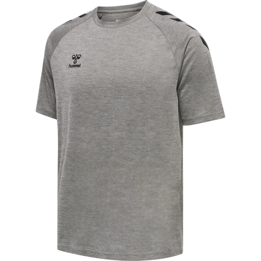 hmlCORE XK CORE POLY T-SHIRT S/S, GREY MELANGE hmlCORE XK CORE POLY T-SHIRT S/S, GREY MELANGE, packshot