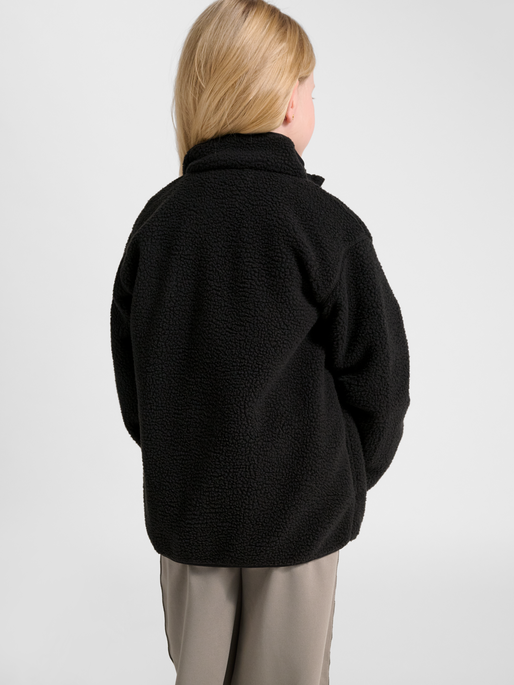 hmlJR ATLAS FLEECE ZIP JACKET, BLACK, model