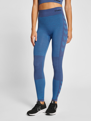 hmlCLEA SEAMLESS MID WAIST TIGHTS, RIVIERA, model