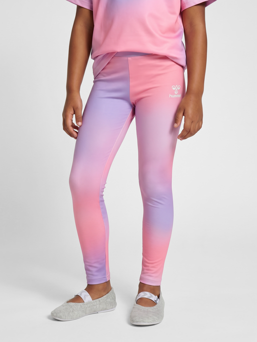 hmlJR GRADIENT GYM TIGHTS, SHELL PINK, model