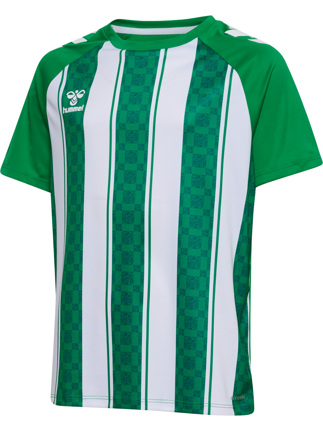 hmlMATCH STRIPED JERSEY S/S KIDS, JELLY BEAN/WHITE, packshot