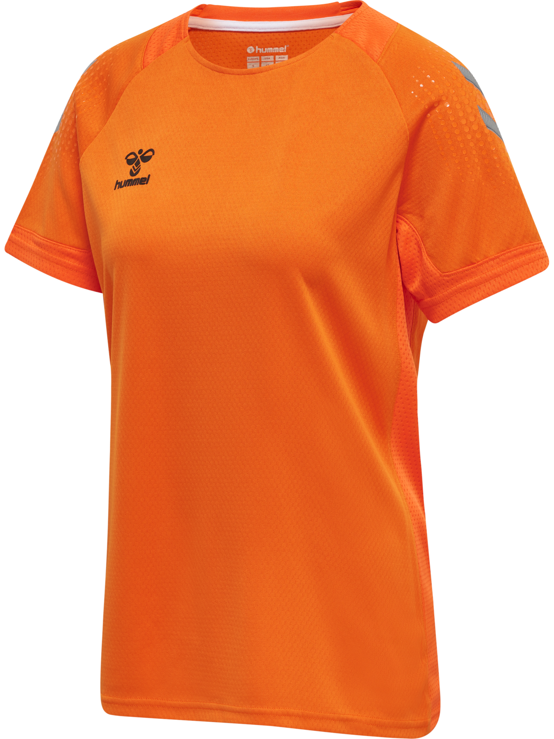 hmlLEAD WOMENS S/S POLY JERSEY, ORANGE TIGER, packshot