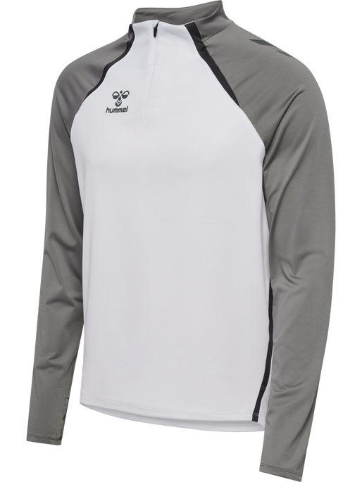 hmlLEAD 2.0 HALF ZIP, WHITE/STEEL GRAY hmlLEAD 2.0 HALF ZIP, WHITE/STEEL GRAY, packshot