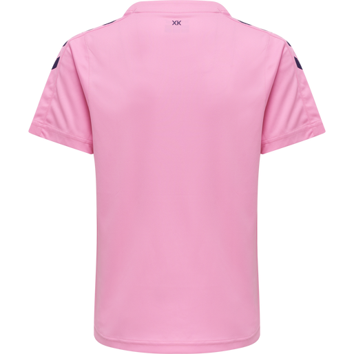 hmlCORE XK STRIPED JERSEY S/S KIDS, COTTON CANDY/ACAI, packshot