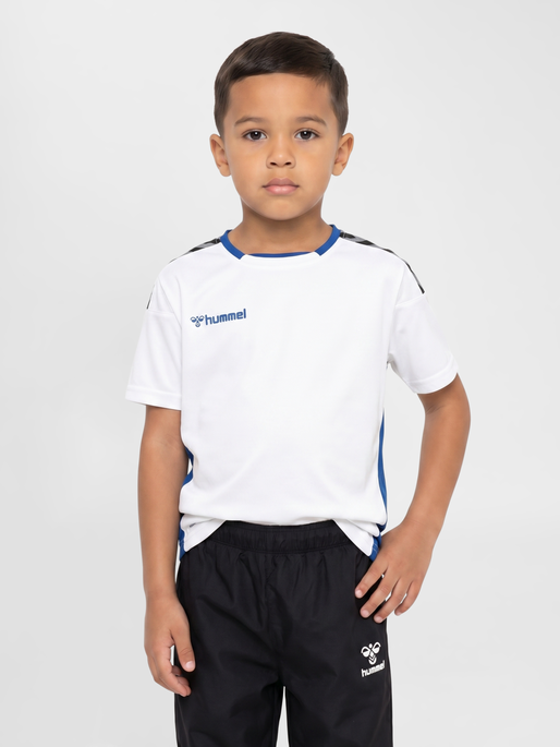 hmlAUTHENTIC KIDS POLY JERSEY S/S, WHITE/TRUE BLUE, model