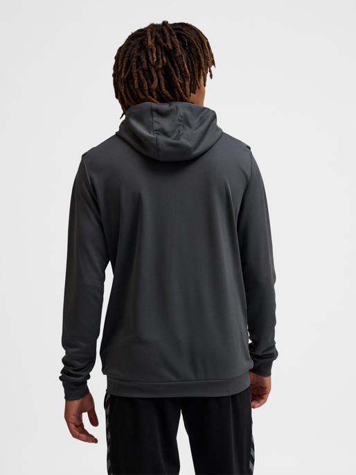 hmlAUTHENTIC PL ZIP HOODIE, ASPHALT, model