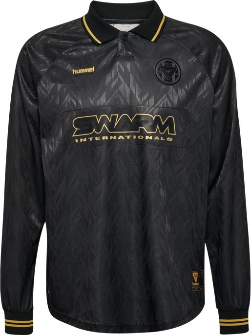 hmlLOOSE BAY SOCCER JERSEY L/S, BLACK, packshot