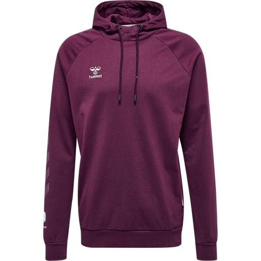 hmlMOVE GRID COTTON HOODIE, GRAPE WINE, packshot