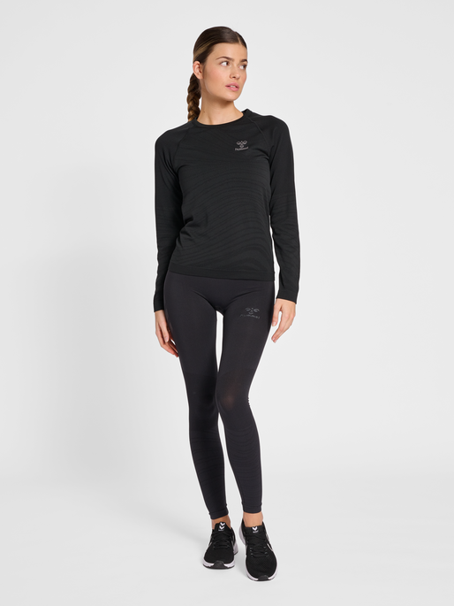 hmlONGRID SEAMLESS L/S WO, JET BLACK/FORGED IRON, model