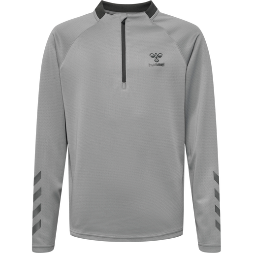 hmlGG12 ACTION HALF ZIP SWEAT KIDS, ALLOY hmlGG12 ACTION HALF ZIP SWEAT KIDS, ALLOY, packshot