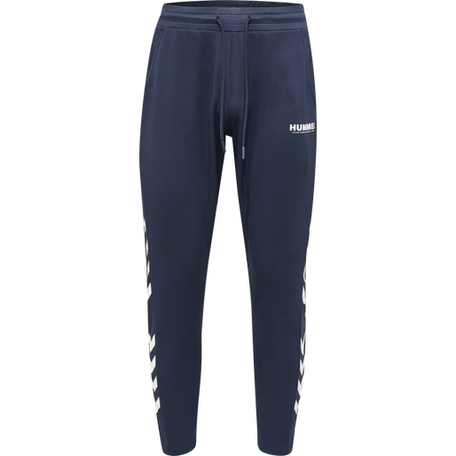 hmlLEGACY POLY TAPERED PANTS, BLUE NIGHTS/WHITE, packshot